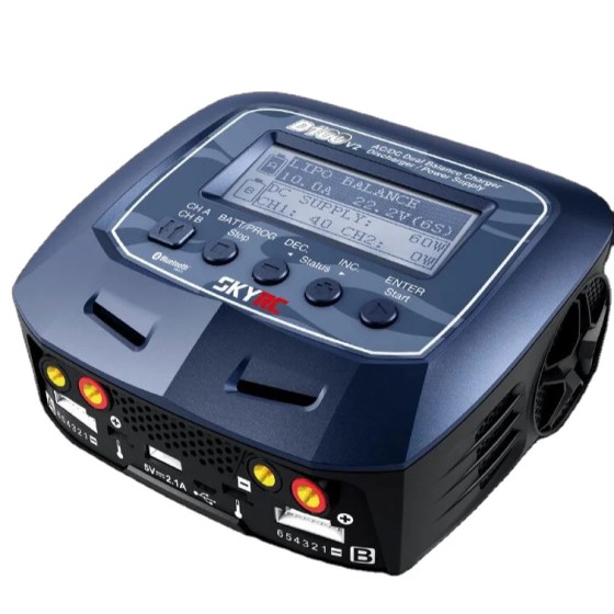 SKYRC D100V2 Dual 100W Power Supply Charger AC Battery Balance for 1S-6S RC Plastic for